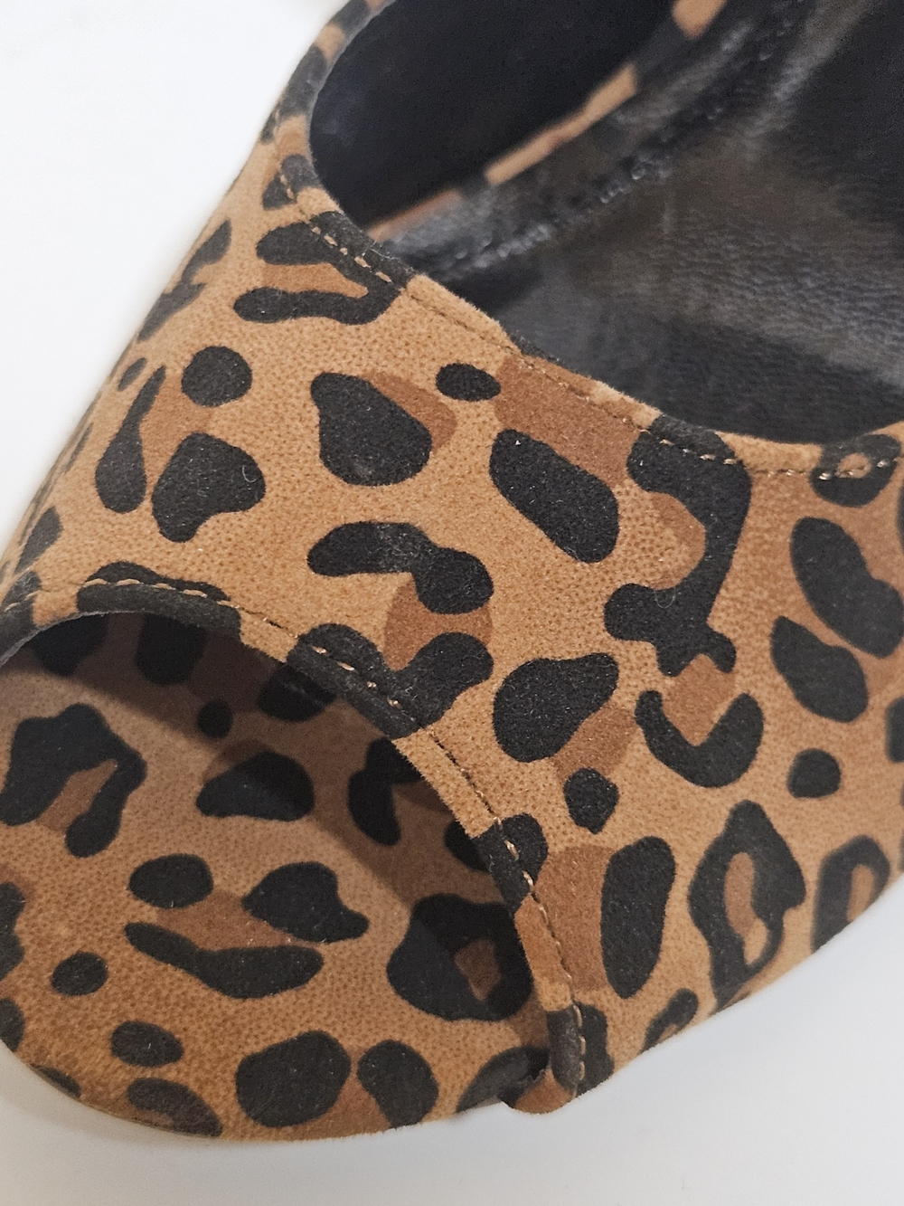 LILIANA Leopard & Black Buckle Ankle Strap Peep-Toe Stiletto Heels (Size 7.5) - Picture 6 of 15